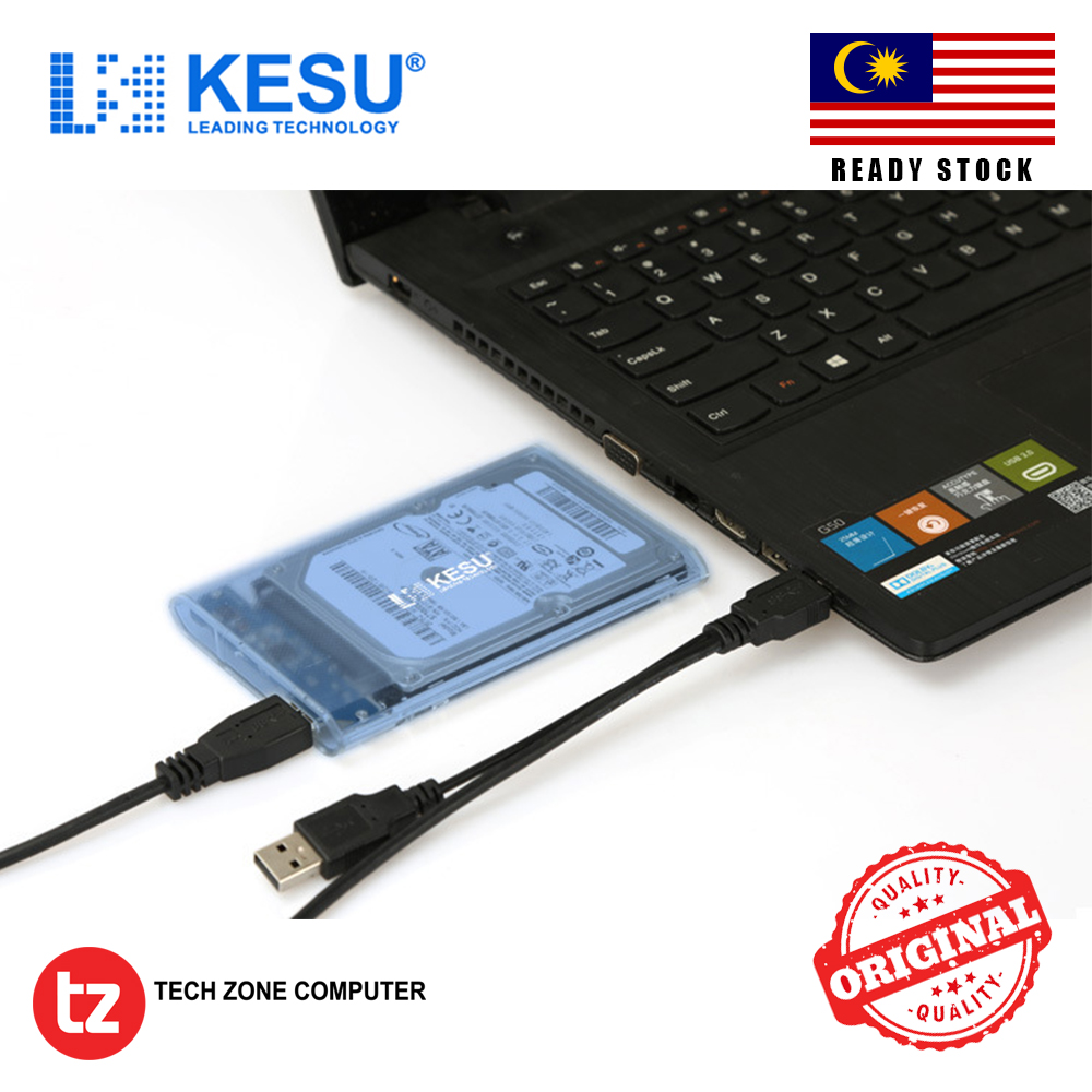 KESU USB 2.0 Transparent 2.5 Inch SATA HDD, SSD External Hard Drive